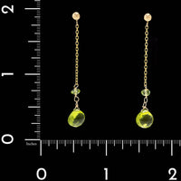 14K Yellow Gold Estate Peridot Earrings