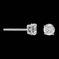 14K White Gold Estate Diamond Stud Earrings