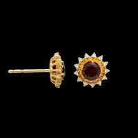 Paul Morelli 18K Yellow Gold Estate Citrine and Diamond Precious Pinpoint Earrings