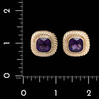 14K Yellow Gold Estate Amethyst Earrings