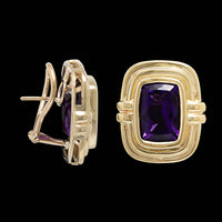 14K Yellow Gold Estate Amethyst Earrings