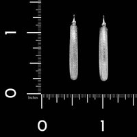 14K White Gold Estate Textured Hoop Earrings