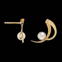 14K Yellow Gold Estate Cultured Pearl Earrings