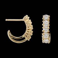 14K Yellow Gold Estate Diamond Hoops