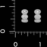 14K White Gold Estate Estate Diamond Halo Huggie Earrings