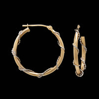 14K Two-tone Gold Estate Hoop Earrings
