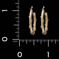 14K Two-tone Gold Estate Hoop Earrings