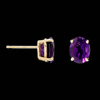 14K Yellow Gold Estate Amethyst Studs