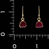 14K Yellow Gold Estate Garnet Earrings