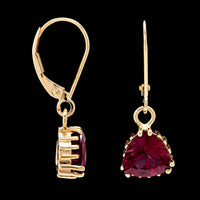 14K Yellow Gold Estate Garnet Earrings