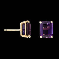 14K Yellow Gold Estate Amethyst Studs