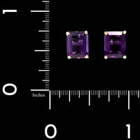 14K Yellow Gold Estate Amethyst Studs
