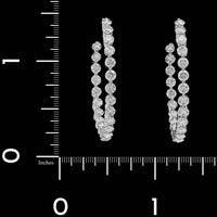 18K White Gold Estate Diamond Inside Outside Hoops