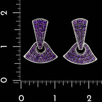 18K White Gold Estate Amethyst Earrings