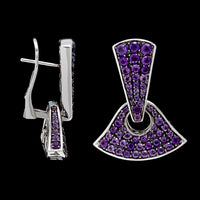 18K White Gold Estate Amethyst Earrings