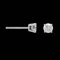 14K White Gold Estate Diamond Stud Earrings