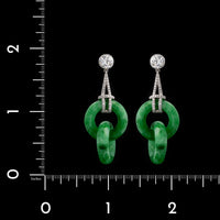 Platinum Estate Jadeite and Diamond Earrings