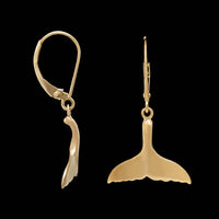 14K Yellow Gold Estate Whales Tail Earrings