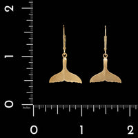 14K Yellow Gold Estate Whales Tail Earrings