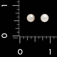 14K Yellow Gold Estate Cultured Akoya Pearl Stud Earrings