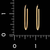 14K Yellow Gold Estate Oval Hoop Earrings