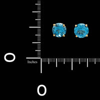 14K Yellow Gold Estate Blue Topaz Stud Earrings
