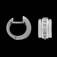 14K White Gold Estate Diamond Hoops