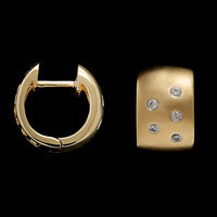 14K Yellow Gold Estate Diamond Hoops