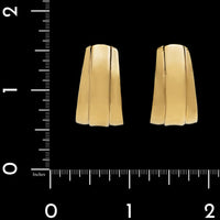 18K Yellow Gold Estate Tapered Hoop Earrings