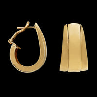 18K Yellow Gold Estate Tapered Hoop Earrings