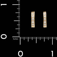 14K Yellow Gold Estate Diamond Hoops