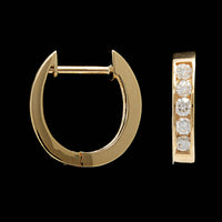 14K Yellow Gold Estate Diamond Hoops