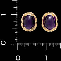 14K Yellow Gold Estate Amethyst Earrings