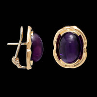 14K Yellow Gold Estate Amethyst Earrings