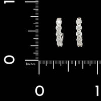 14K White Gold Diamond Hoops