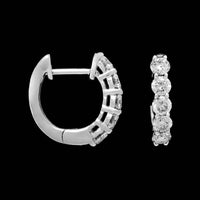 14K White Gold Estate Diamond Hoops