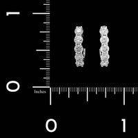 14K White Gold Estate Diamond Hoops