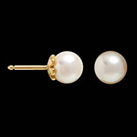 Cartier 18K Yellow Gold Estate Cultured Pearl Stud Earrings