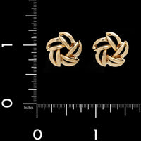 14K Yellow Gold Estate Pinwheel Earrings