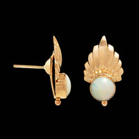 14K Rose Gold Estate Opal Earrings