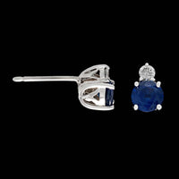 18K White Gold Estate Sapphire and Diamond Earrings