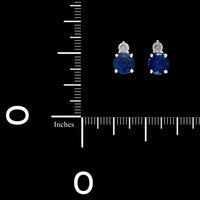 18K White Gold Estate Sapphire and Diamond Earrings