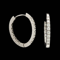 14K White Gold Estate Diamond Inside Out Hoops