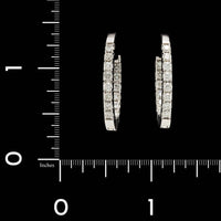 14K White Gold Estate Diamond Inside Out Hoops