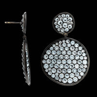 Etho Maria 18K White Gold Estate Black Rhodium Blue Topaz Earrings