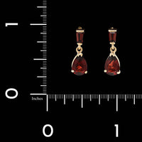 14K Yellow Gold Estate Garnet Earrings