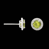 14K Yellow White Gold Estate Peridot and Diamond Earrings