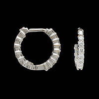 Roberto Coin 18K White Gold Estate Diamond Inside Out Hoops