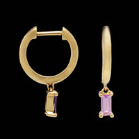 14K Yellow Gold Estate Pink Sapphire Earrings