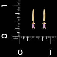 14K Yellow Gold Estate Pink Sapphire Earrings